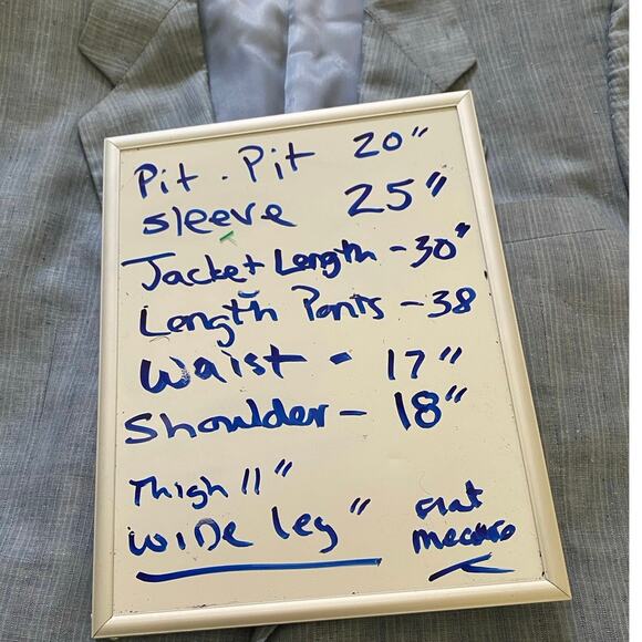 Vintage Ted‎ Lapidus Light Blue Linen suit 1960s Wide leg Paris Diffusion - Picture 9 of 9